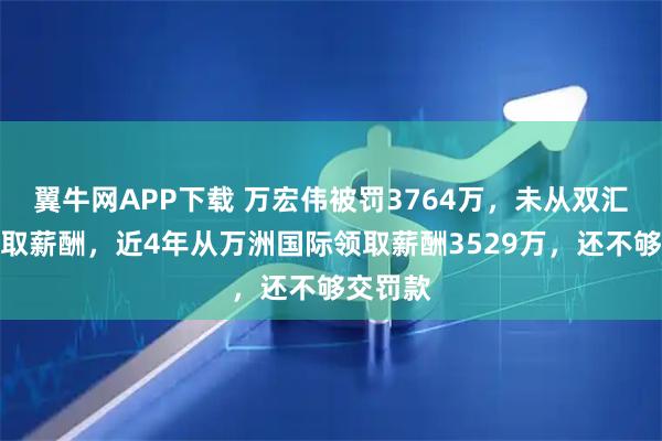 翼牛网APP下载 万宏伟被罚3764万，未从双汇发展领取薪酬，近4年从万洲国际领取薪酬3529万，还不够交罚款